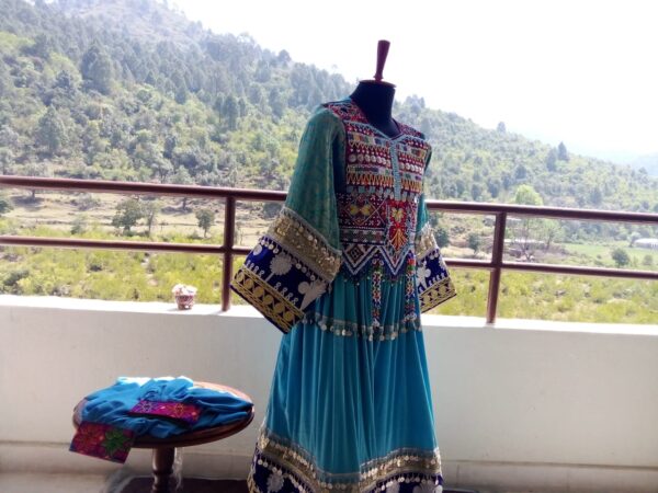 Gorgeous Afghani Frock with Traditional Embroidery and Mirrorwork