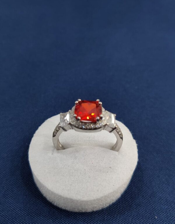 Natural Gemstone Ring in 925 Italian Rhodium Silver