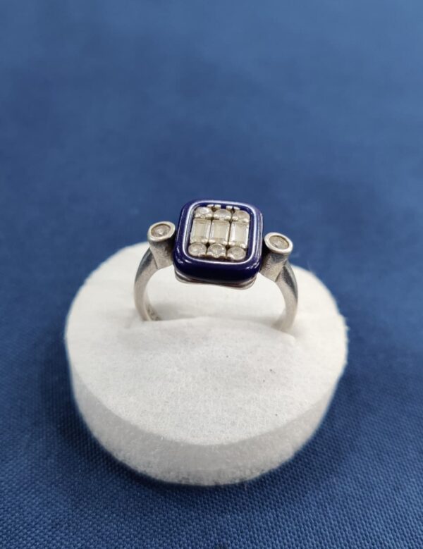 Natural Gemstone Ring in 925 Italian Rhodium Silver