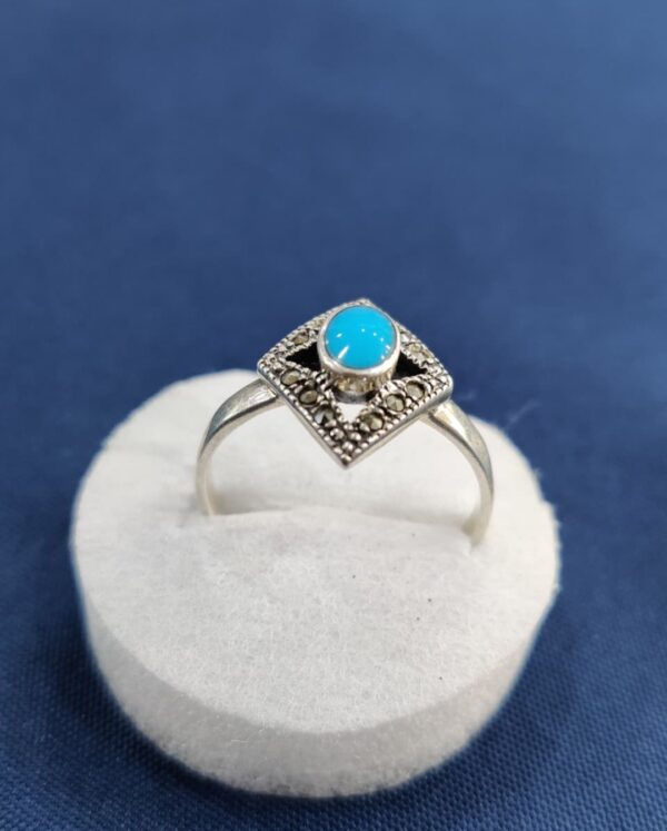 Natural Gemstone Ring in 925 Italian Rhodium Silver