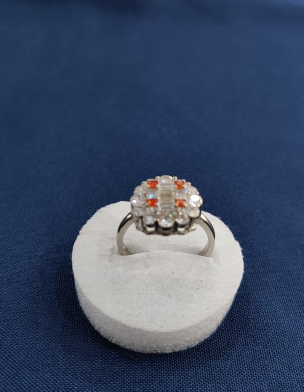 Natural Gemstone Ring in 925 Itlian Rhodium Silver