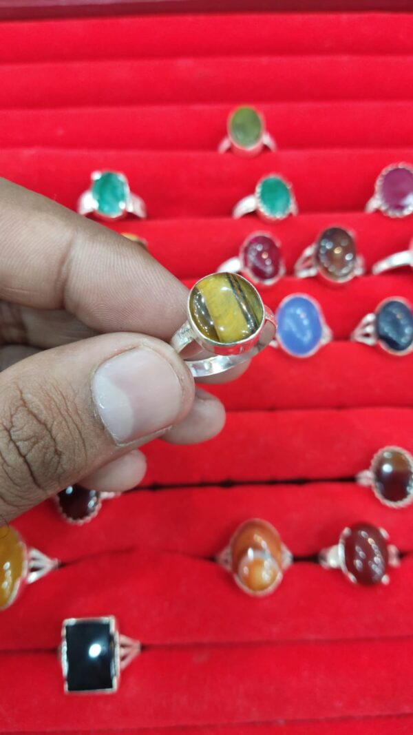 Sulemani Aqeeq Ring in 925 Italian Rhodium Silver