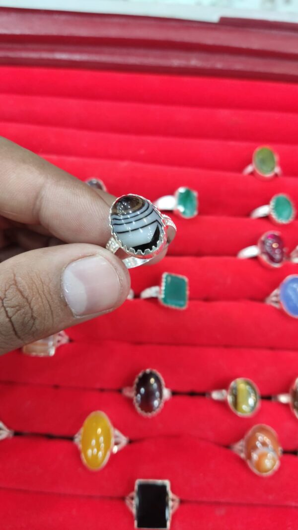 Sulemani Aqeeq in 925 Italian Rhdoium Silver